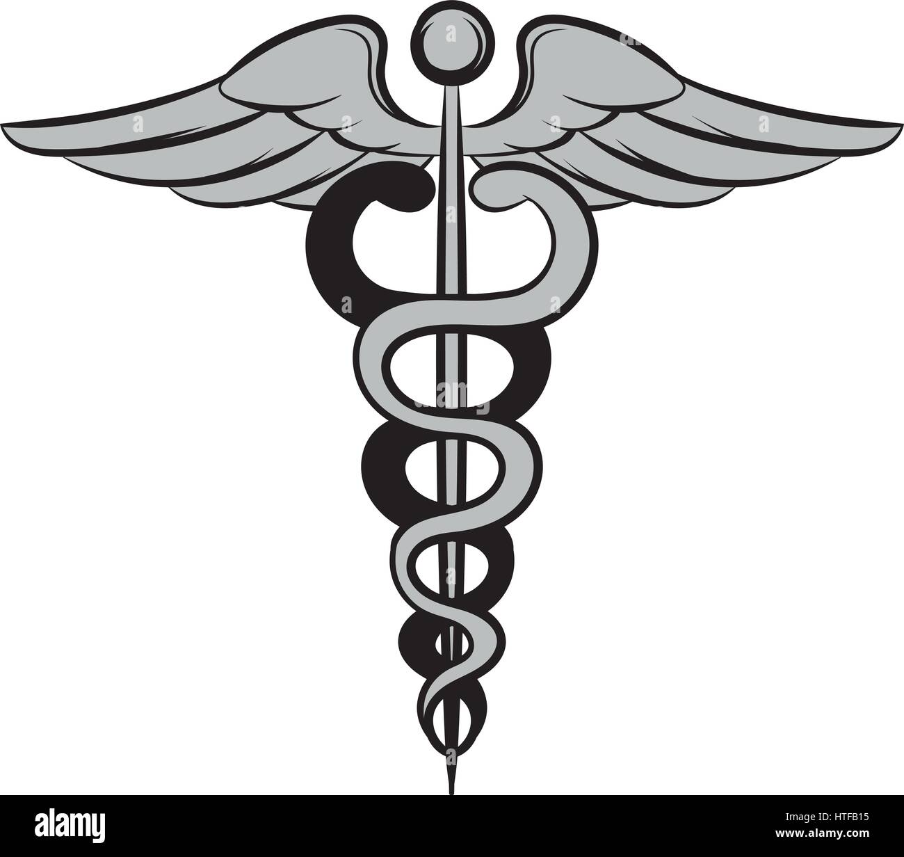 Caduceus medical symbol icon in cartoon style isolated vector ...