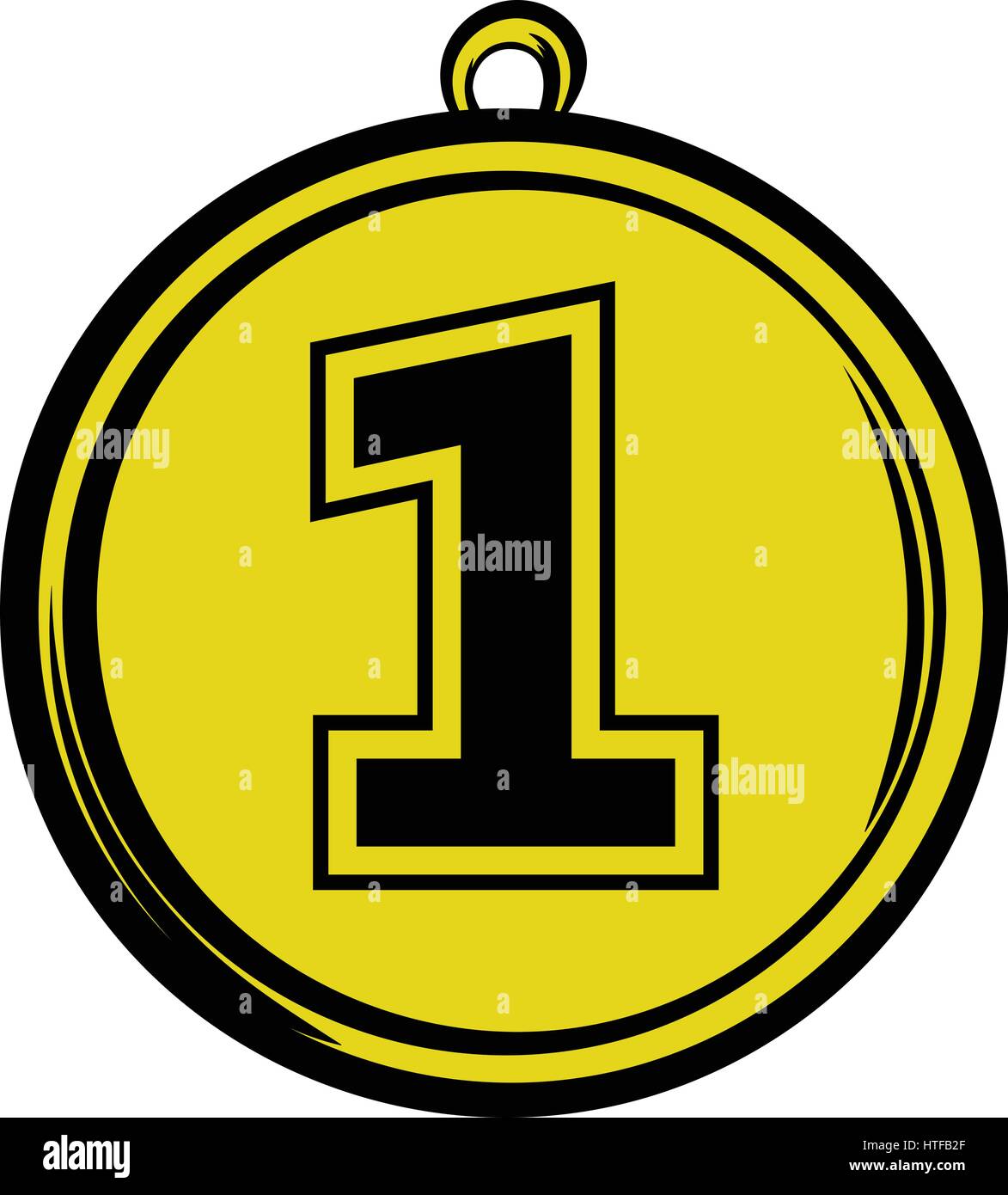 Gold medal icon in cartoon style isolated vector illustration Stock ...
