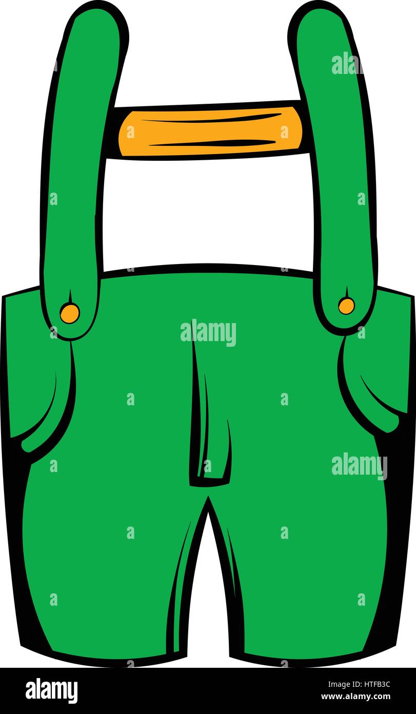 Short green pants icon in icon in cartoon style isolated vector