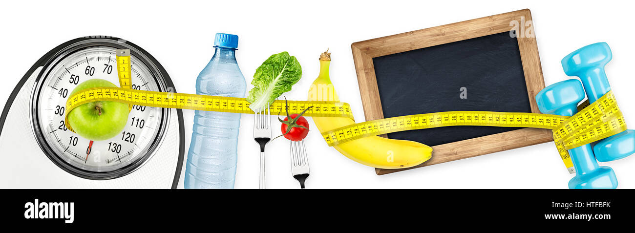 Lose weight concept. Bathroom scale, measuring tape, apples on wooden  background top view copyspace - Mile High Spine & Pain Center