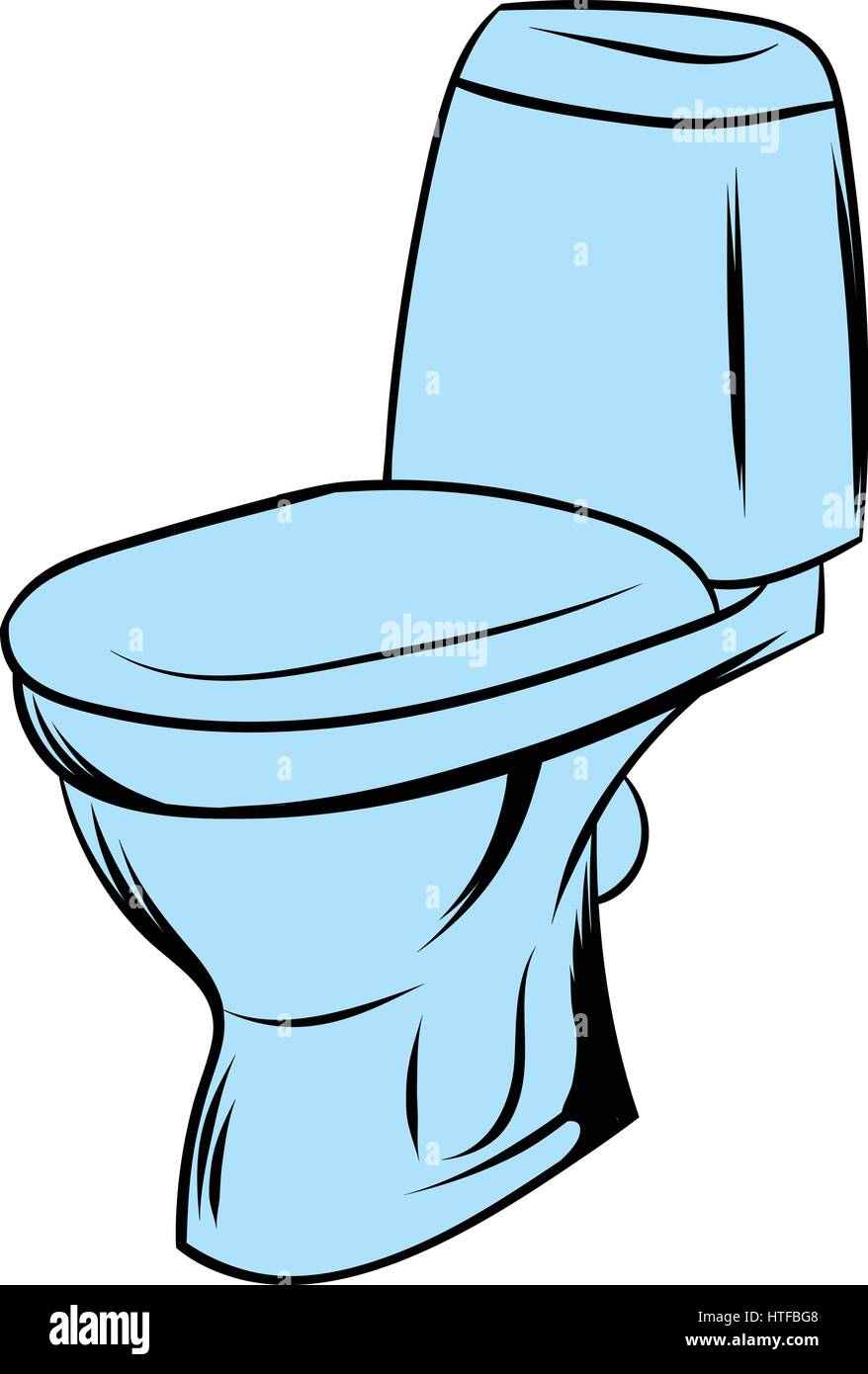 Blue toilet icon in cartoon style isolated vector illustration Stock ...
