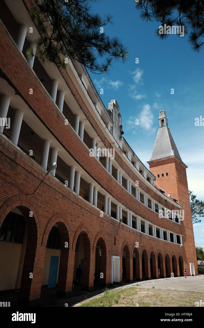 DA LAT, VIET NAM- SEPT 2, 2016: Ancient architecture of Pedagogical College of Dalat on day at Dalat, Vietnam, a famous place for travel Stock Photo