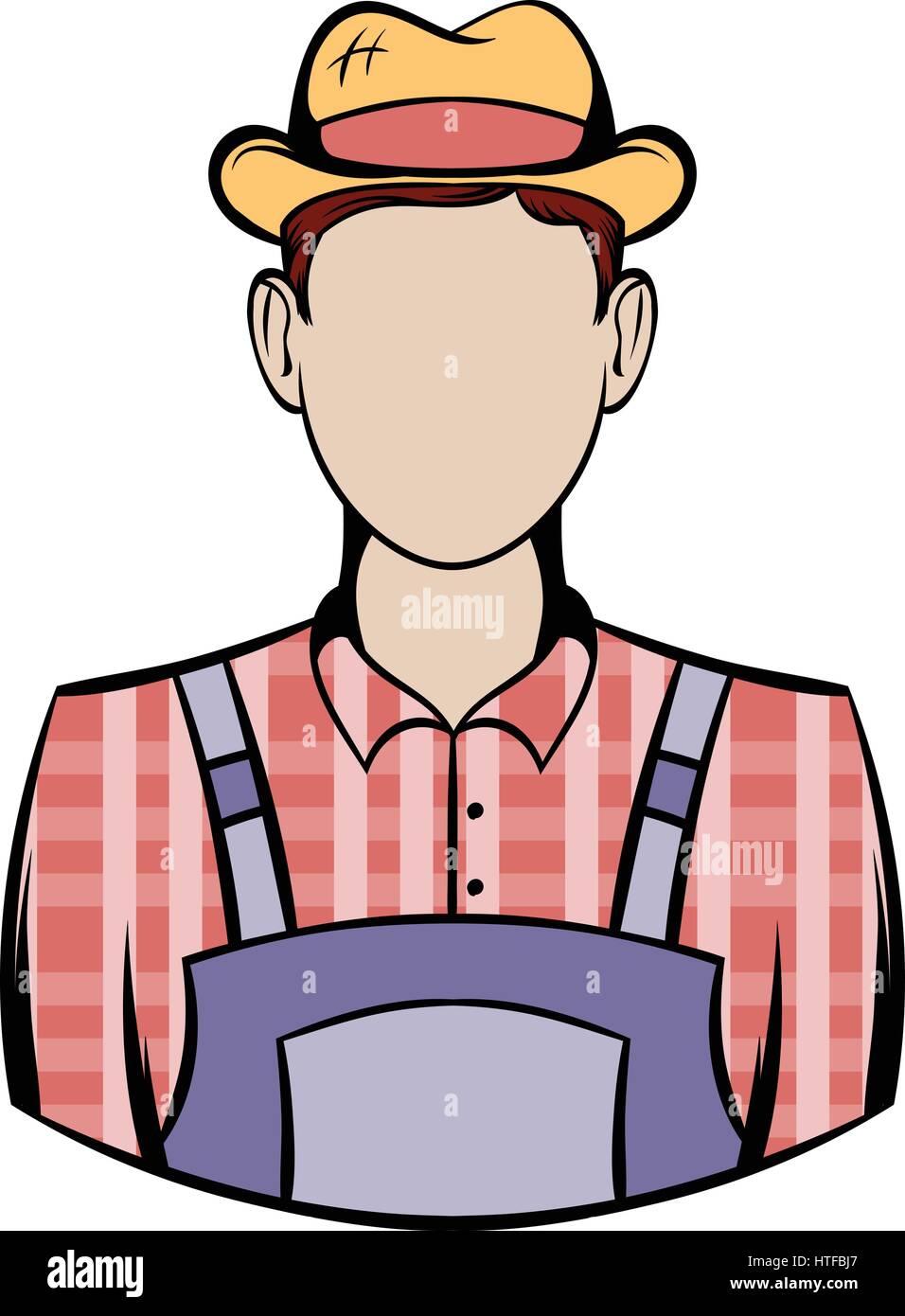 Farmer icon in cartoon style isolated vector illustration Stock Vector ...