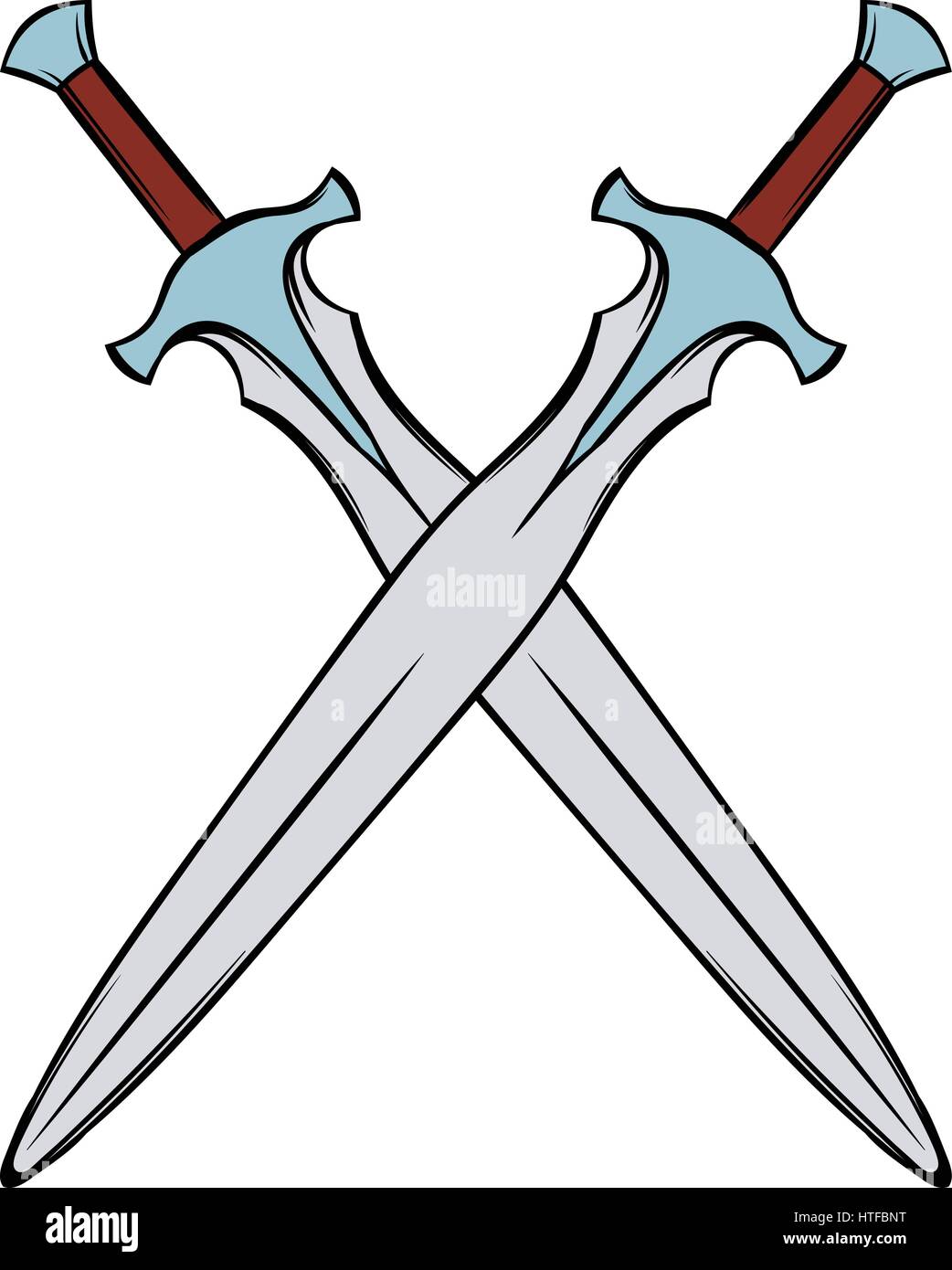 Sword isometric icon in cartoon style isolated vector illustration ...
