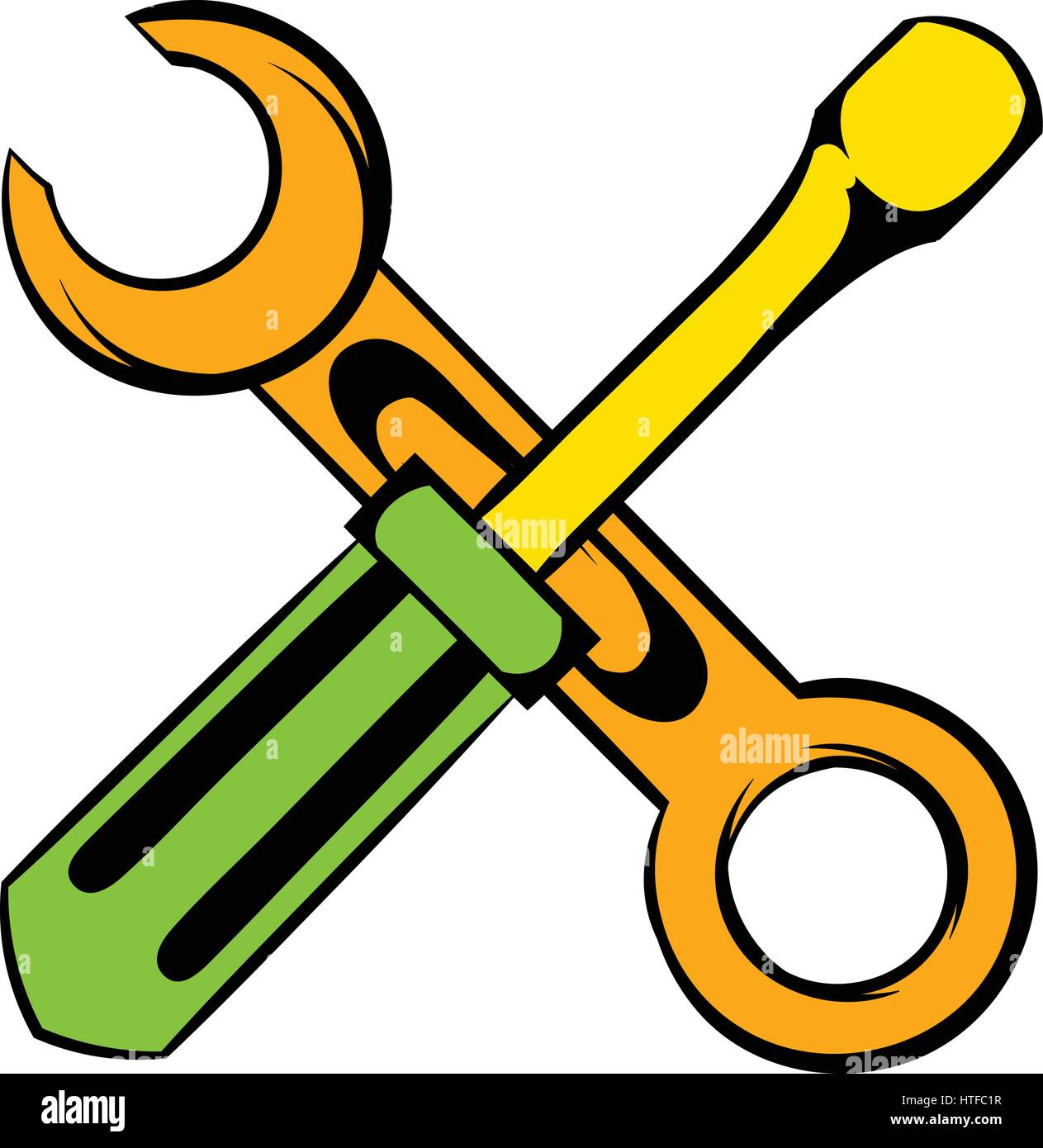 Screwdriver and spanner icon cartoon Stock Vector Image & Art Alamy