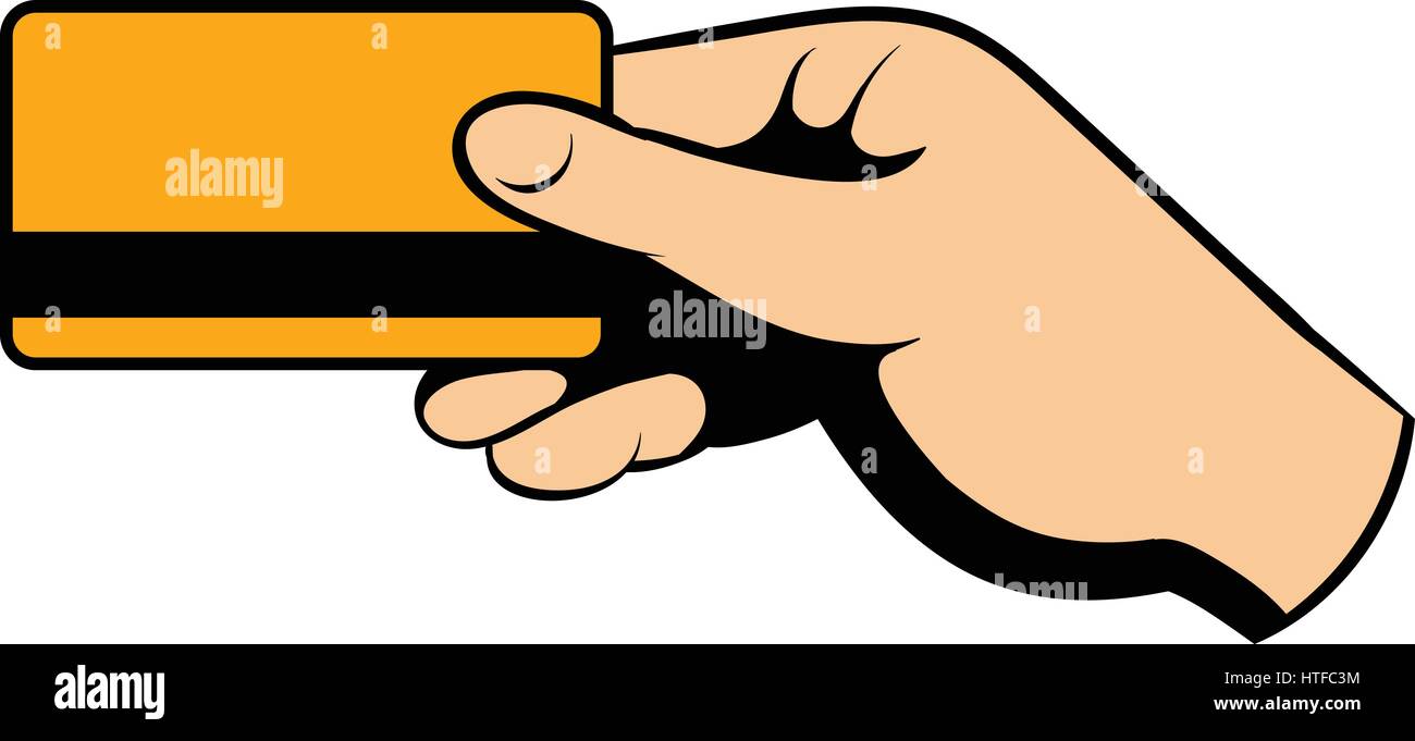 Hand holding credit card icon cartoon Stock Vector Image & Art - Alamy