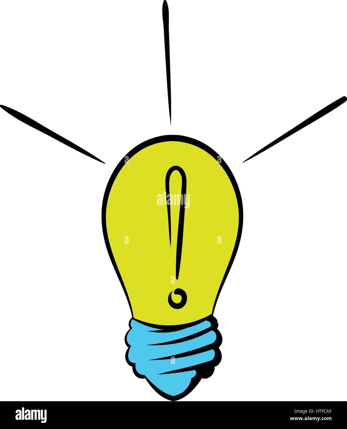 Light bulb exclamation mark icon hires stock photography and images