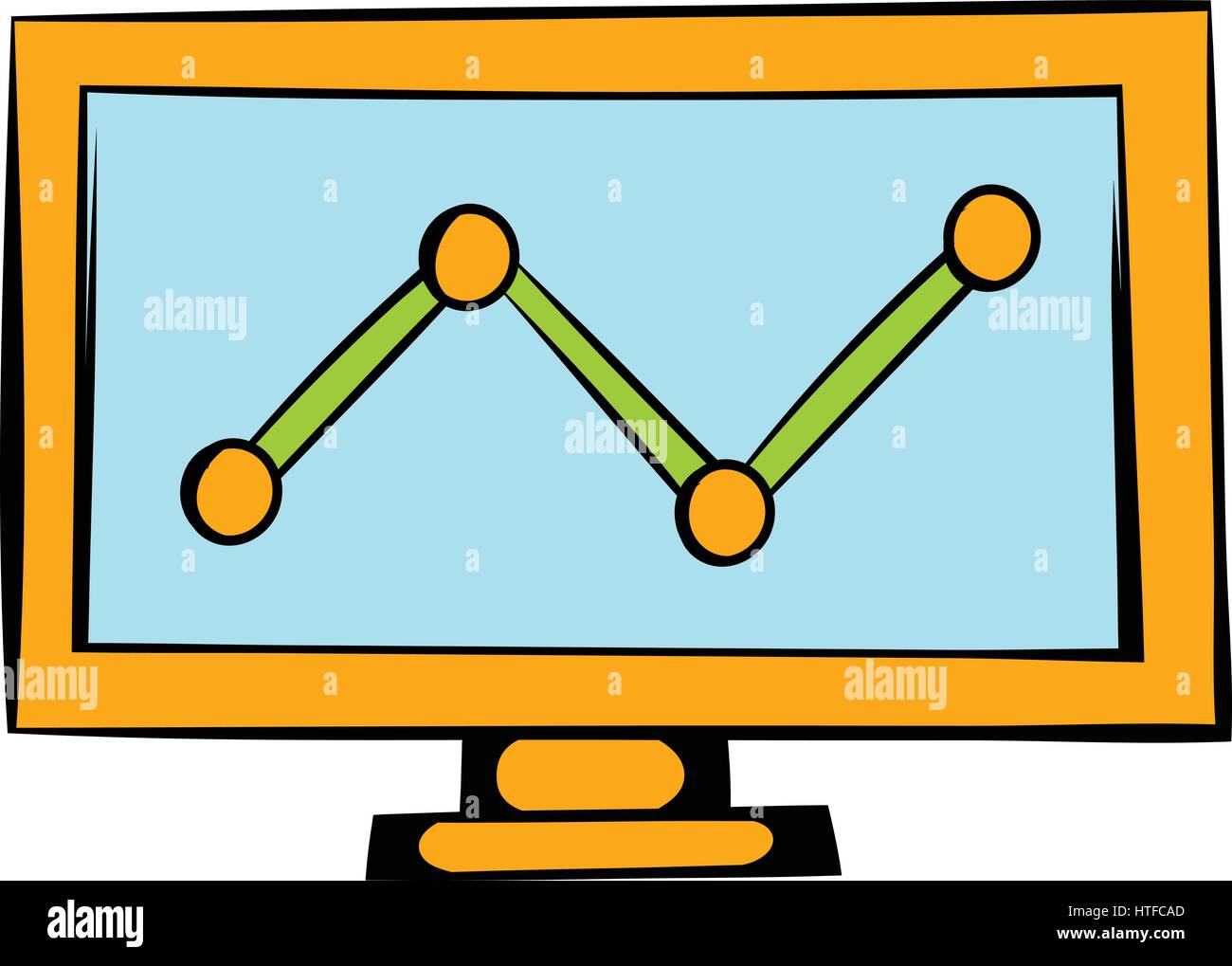 Graph on the computer monitor icon, icon cartoon Stock Vector Image ...