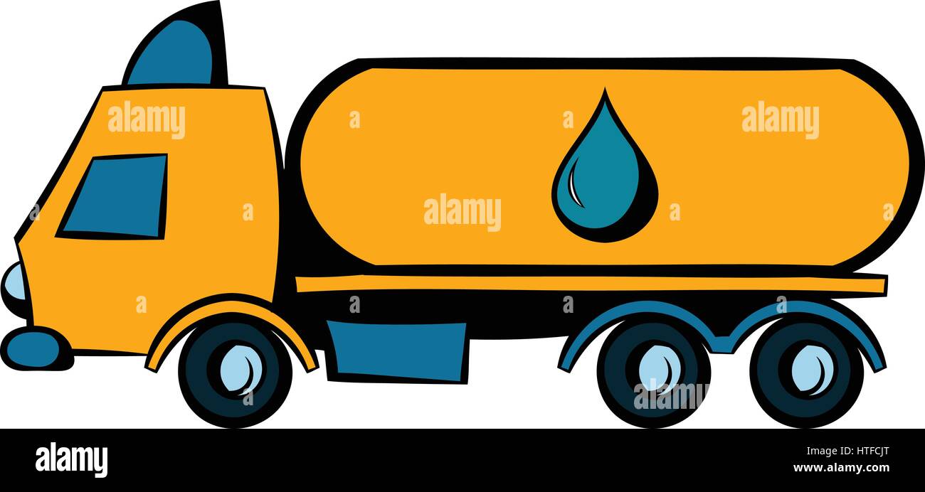 Truck with fuel tank icon, icon cartoon Stock Vector