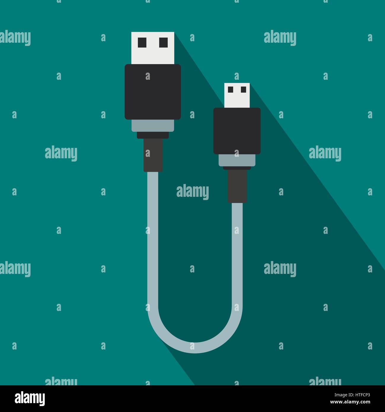 Usb cable icon, flat style Stock Vector Image & Art - Alamy