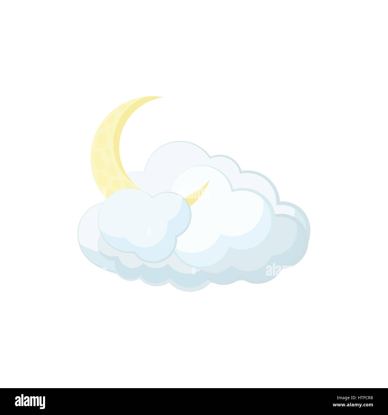 Cloud and moon icon, cartoon style Stock Vector Image & Art - Alamy