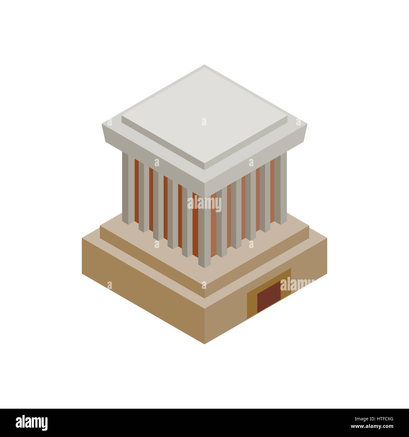 Ho Chi Minh Mausoleum icon, isometric 3d style  Stock Vector