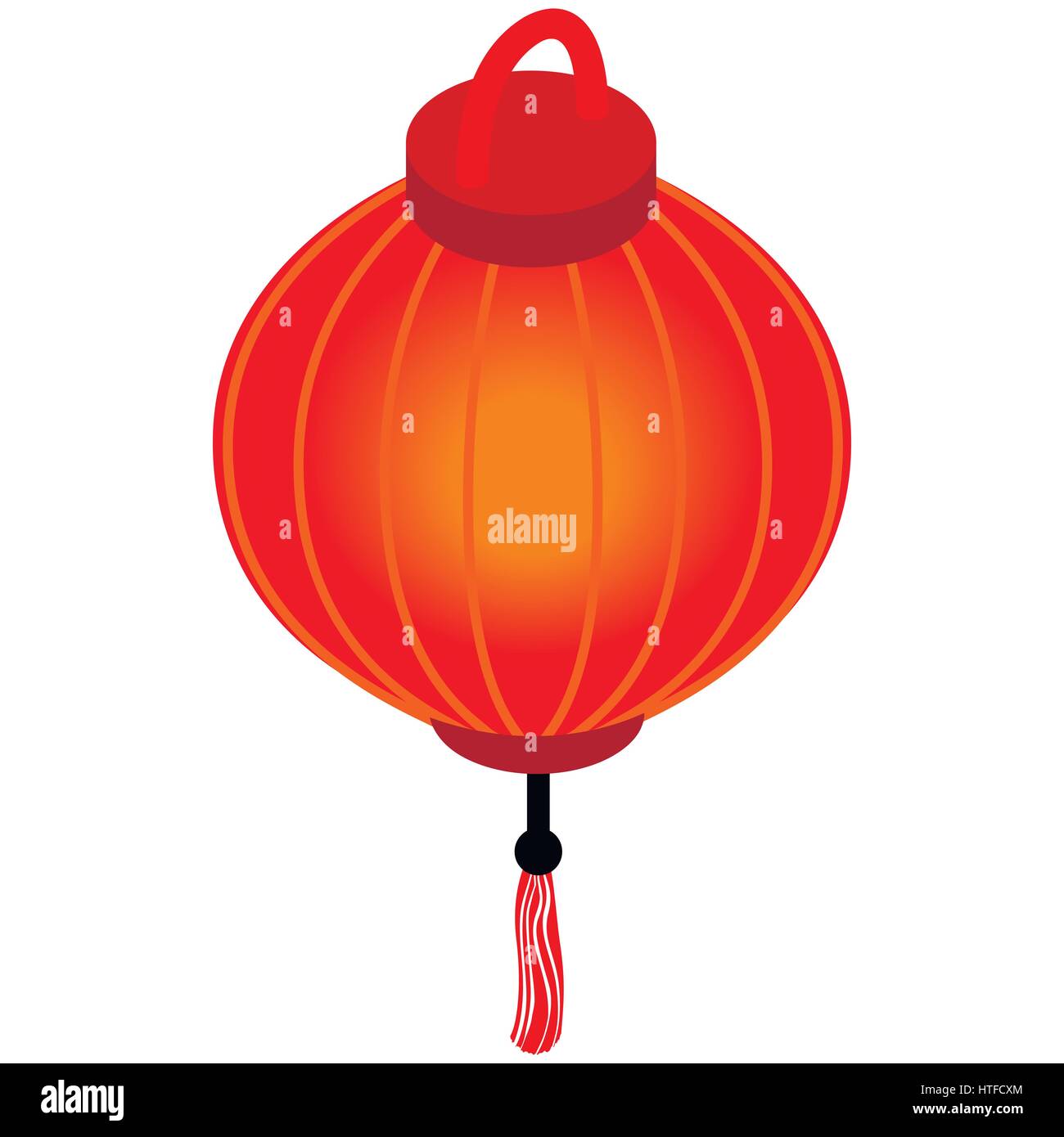 Red chinese lantern icon, isometric 3d style  Stock Vector