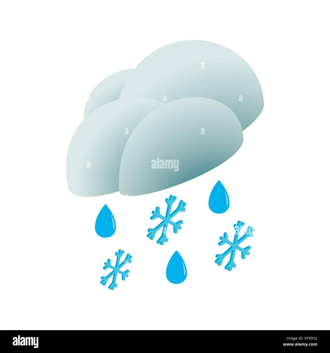 Cloud with rain drops and snowflakes icon Stock Vector Image & Art - Alamy