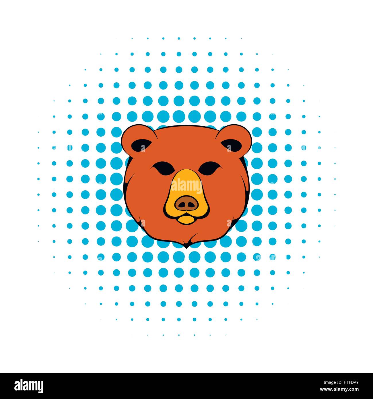 Head of bear icon, comics style Stock Vector