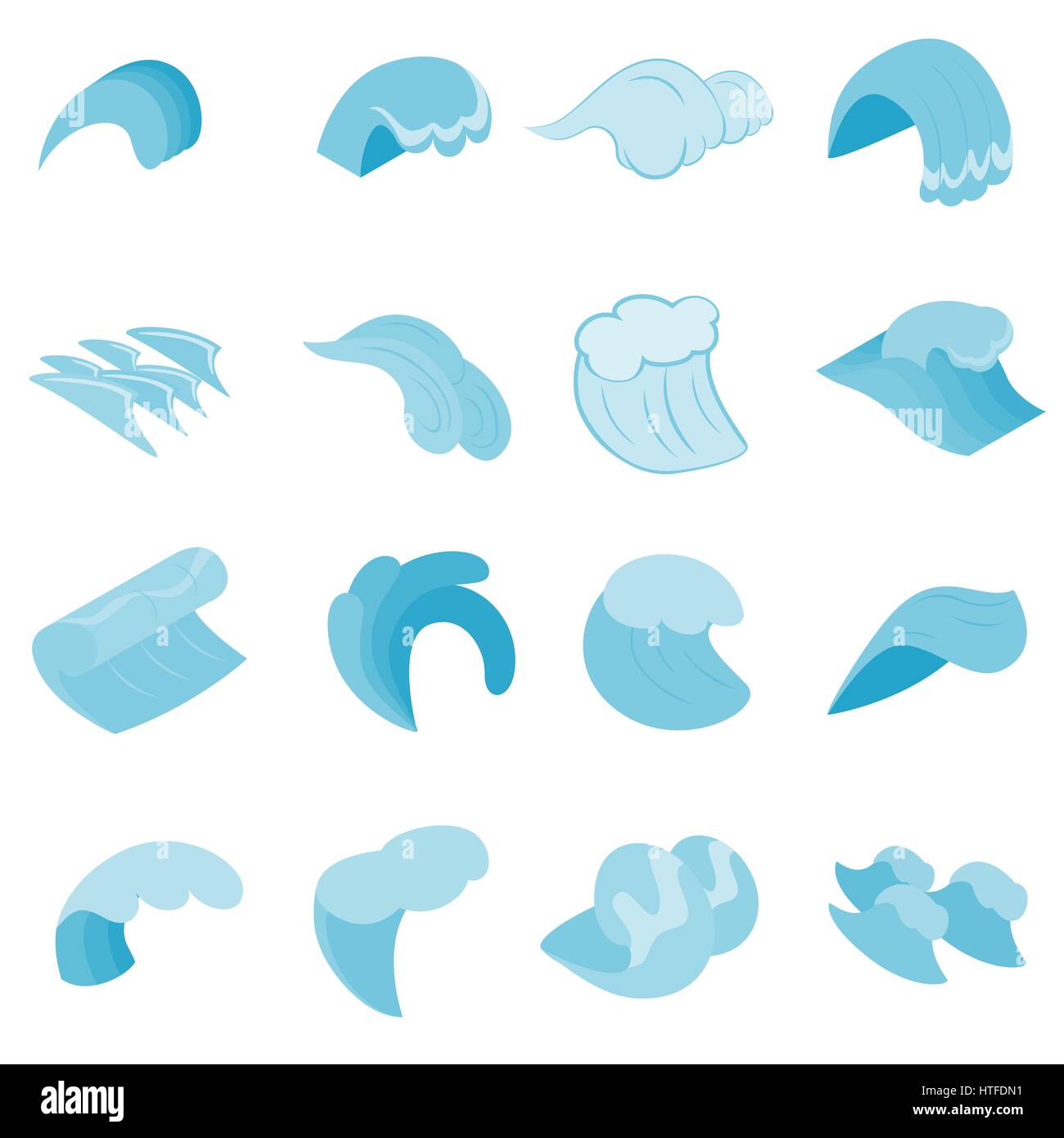 Sea waves icons set, isometric 3d style Stock Vector Image & Art - Alamy