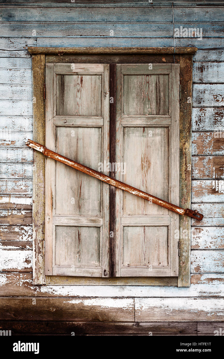 Old window with closed shutters Stock Photo - Alamy
