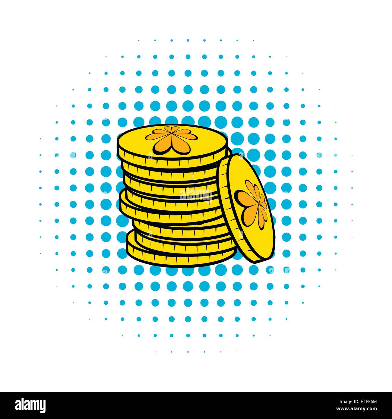 Stacks of gold coins icon, comics style Stock Vector Image & Art - Alamy