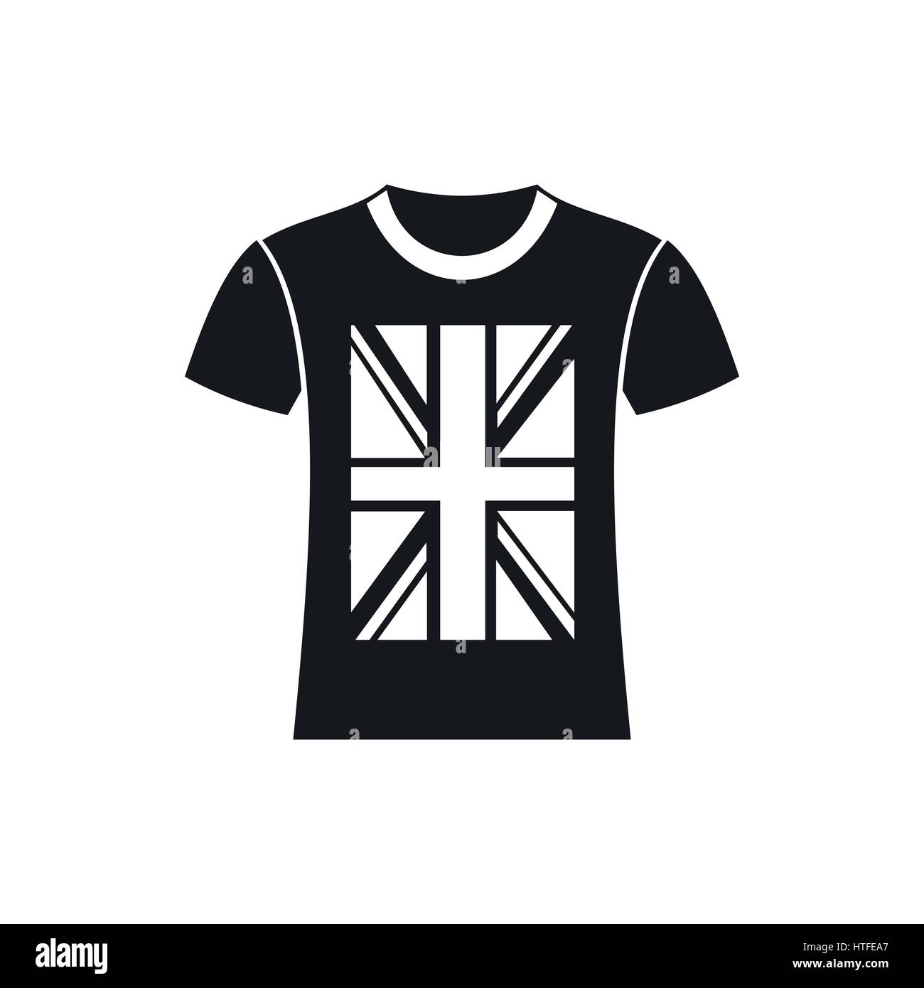 T-shirt with the British flag icon, simple style Stock Vector Image ...