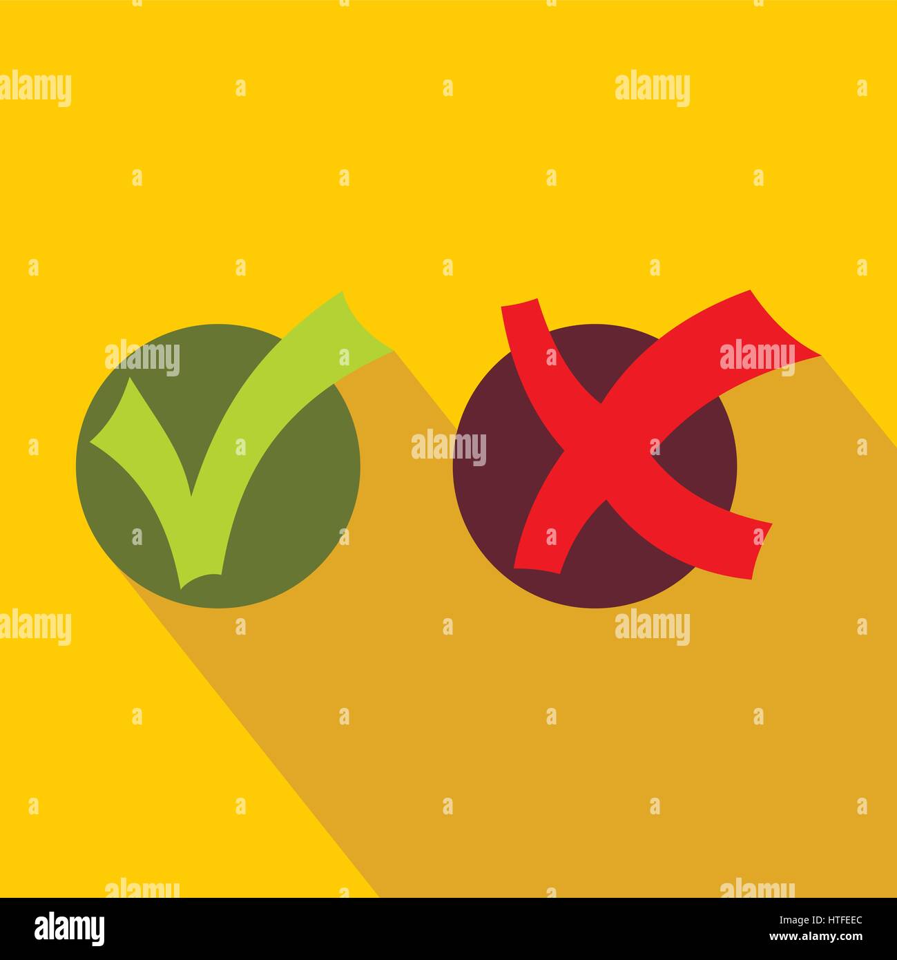 Yes No check marks icon, flat style Stock Vector Image & Art - Alamy
