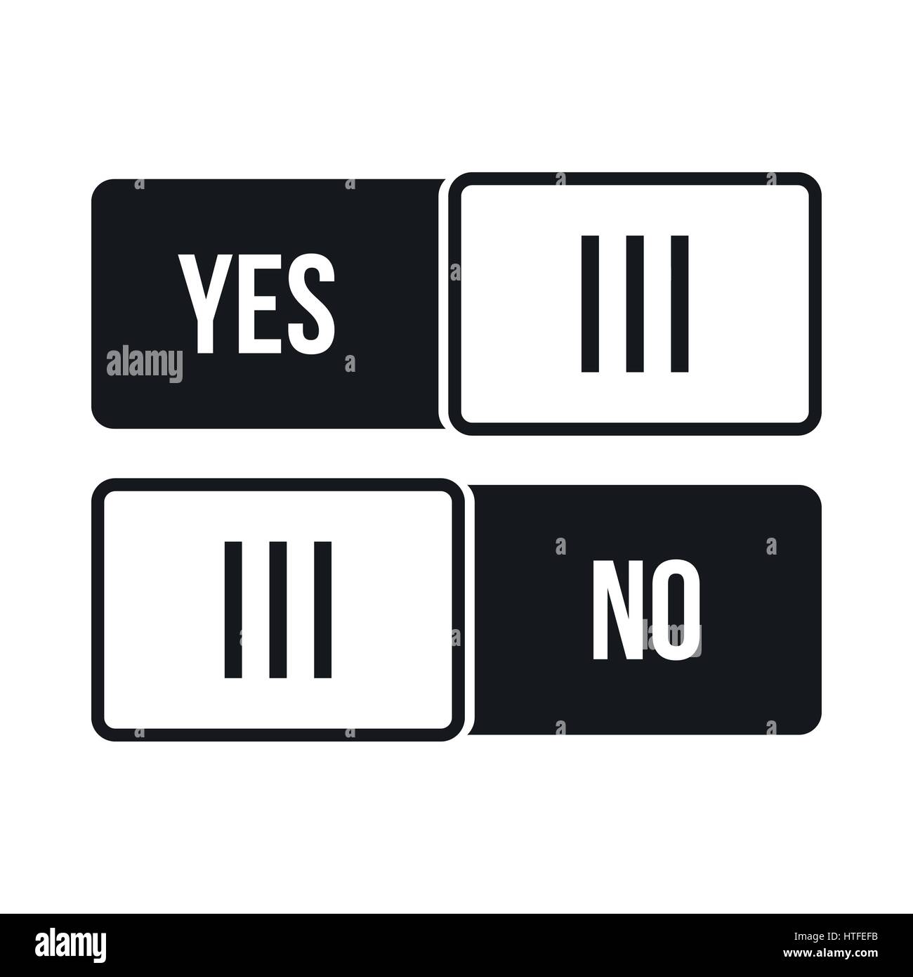 Yes and No button icon in simple style Stock Vector Image & Art - Alamy