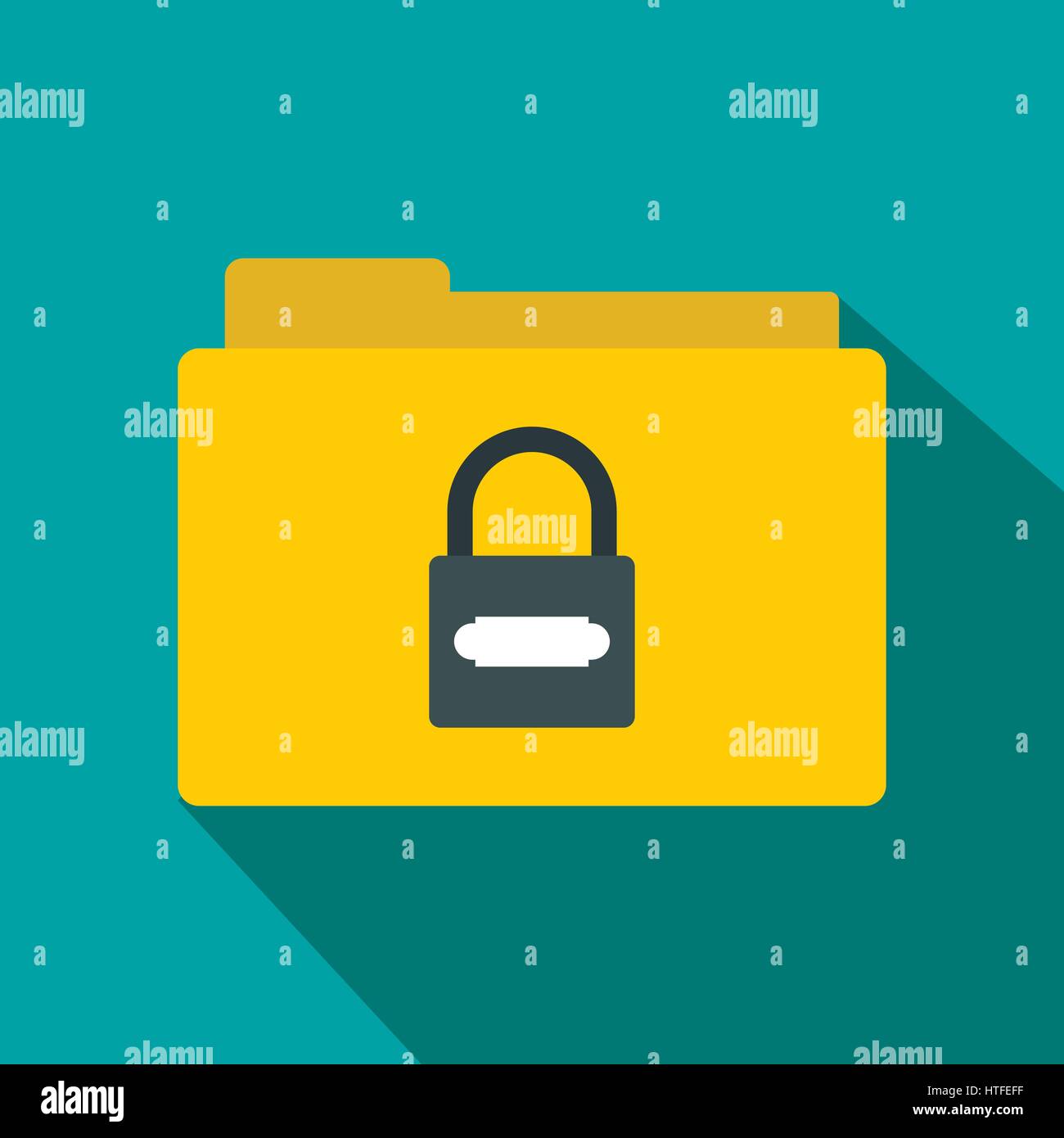 Folder with lock icon, flat style Stock Vector Image & Art Alamy