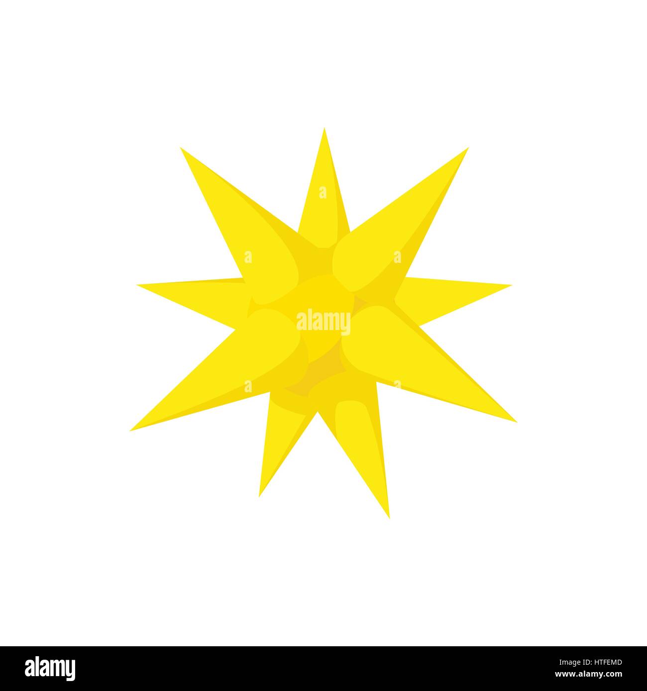 Gold moravian star icon, cartoon style Stock Vector