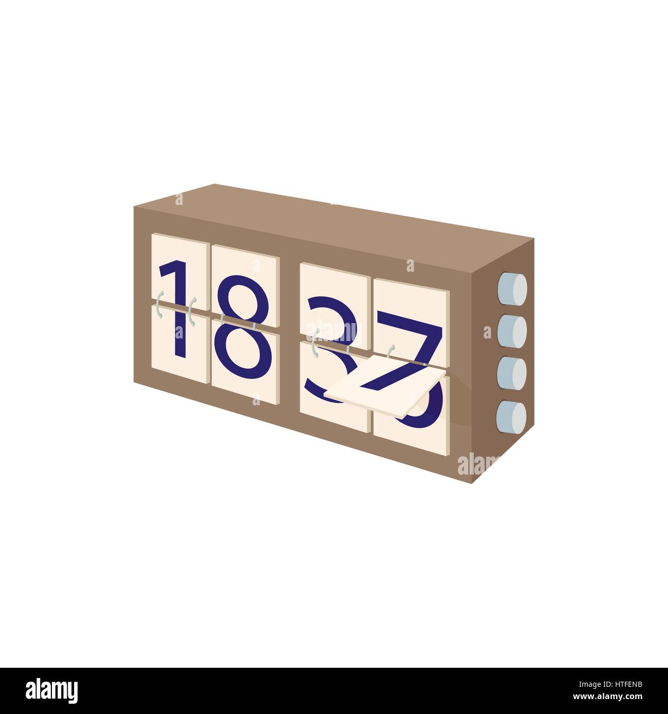 Analog flip clock icon cartoon Stock Vector Images Alamy