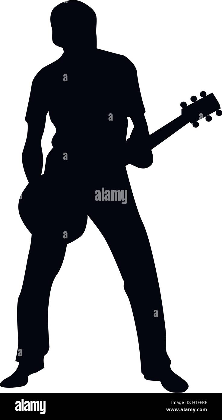 Guitarist silhouette black Stock Vector Image & Art - Alamy