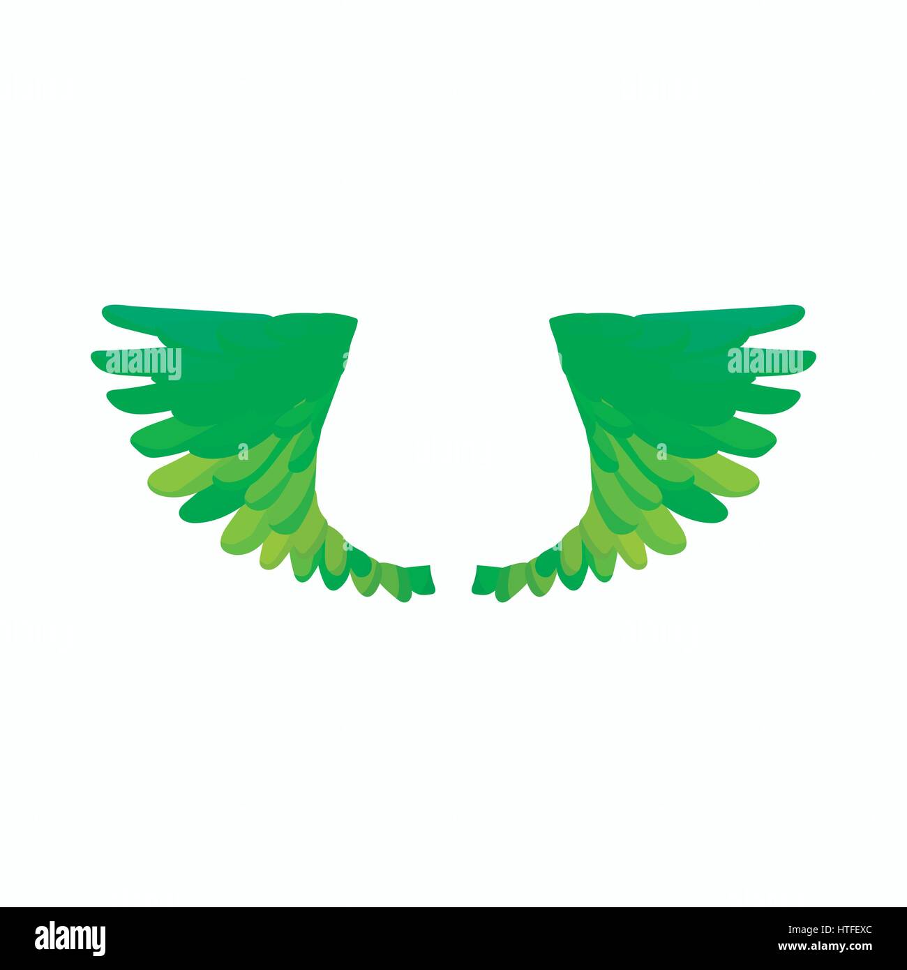 Pair of green bird wings icon, cartoon style Stock Vector Image & Art ...
