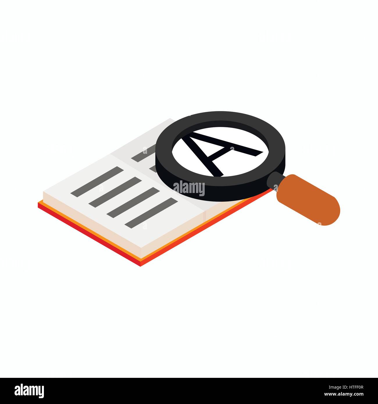 Magnifying glass and book icon, isometric 3d style Stock Vector Image ...