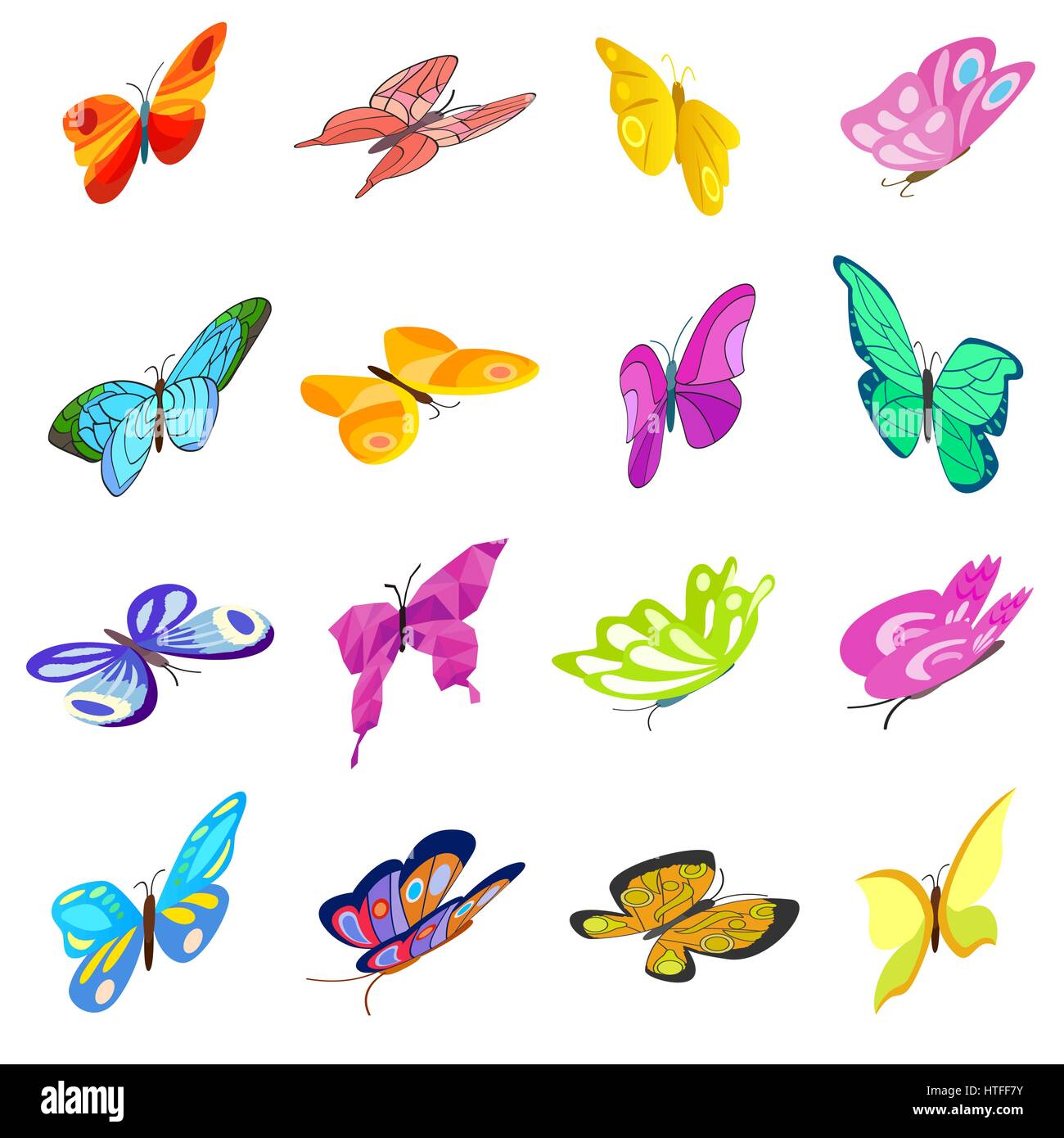 Butterfly set icons Stock Vector Image & Art - Alamy