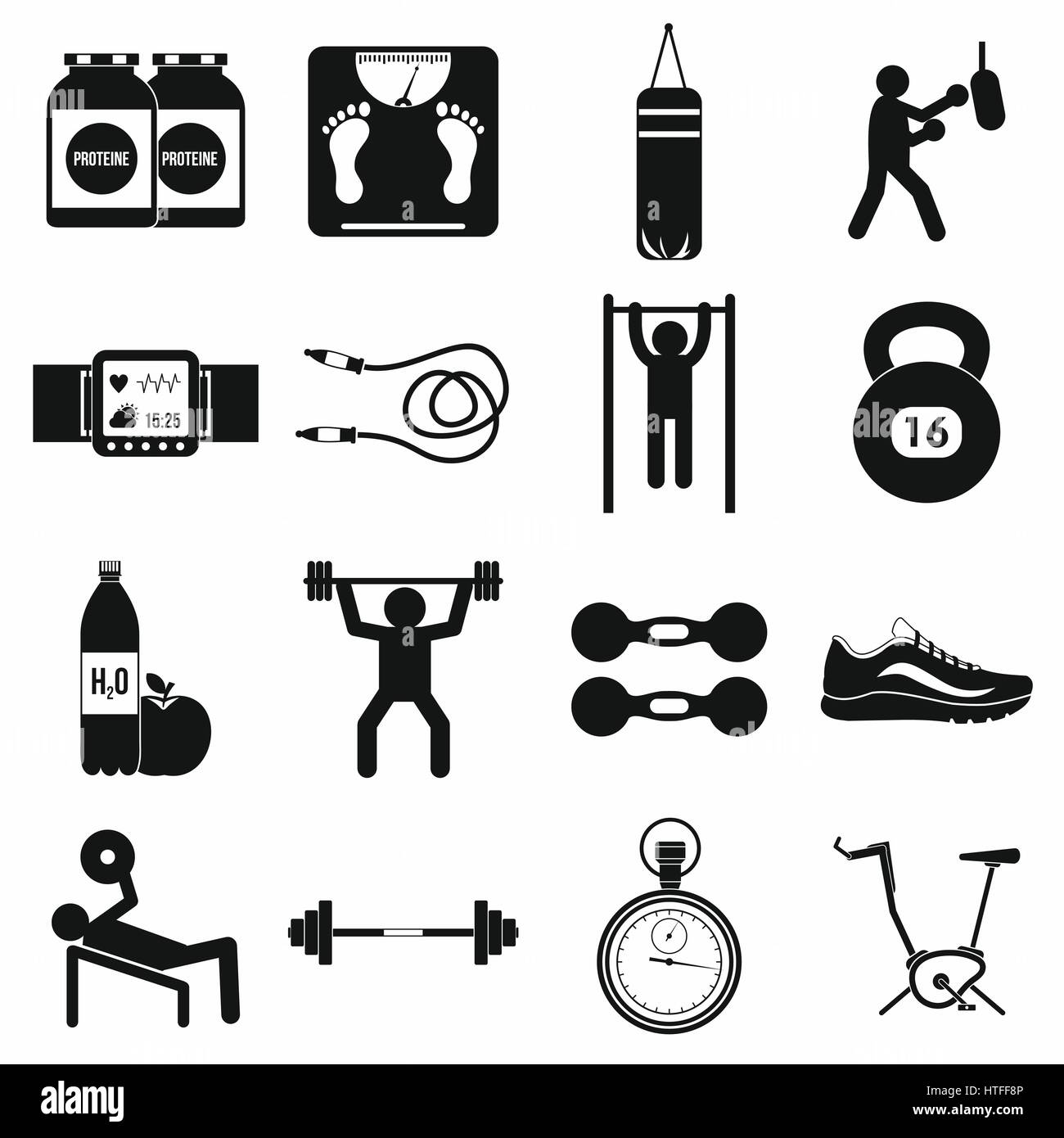 Gym icons set, simple style Stock Vector Image & Art - Alamy