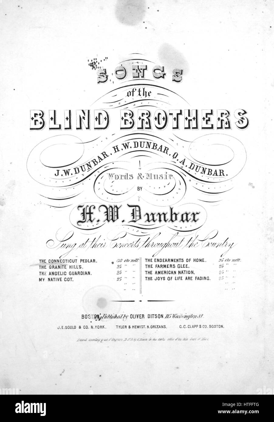 Sheet music cover image of the song 'The Connecticut Pedlar [sic] Songs