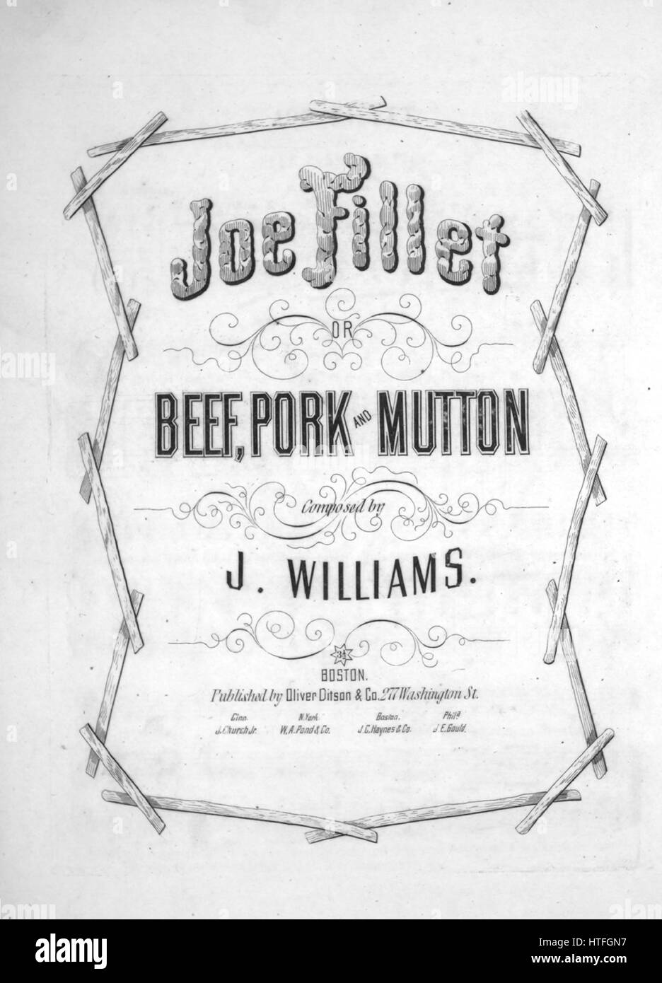 Sheet music cover image of the song 'Joe Fillet, or, Beef, Pork and ...
