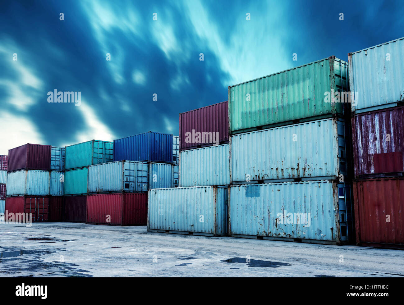 Stack of Cargo Containers at the docks Stock Photo - Alamy