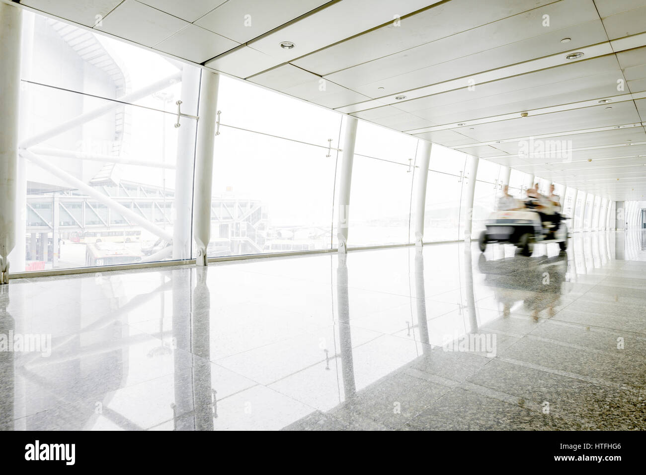 China Guangzhou airport glass windows and corridors Stock Photo