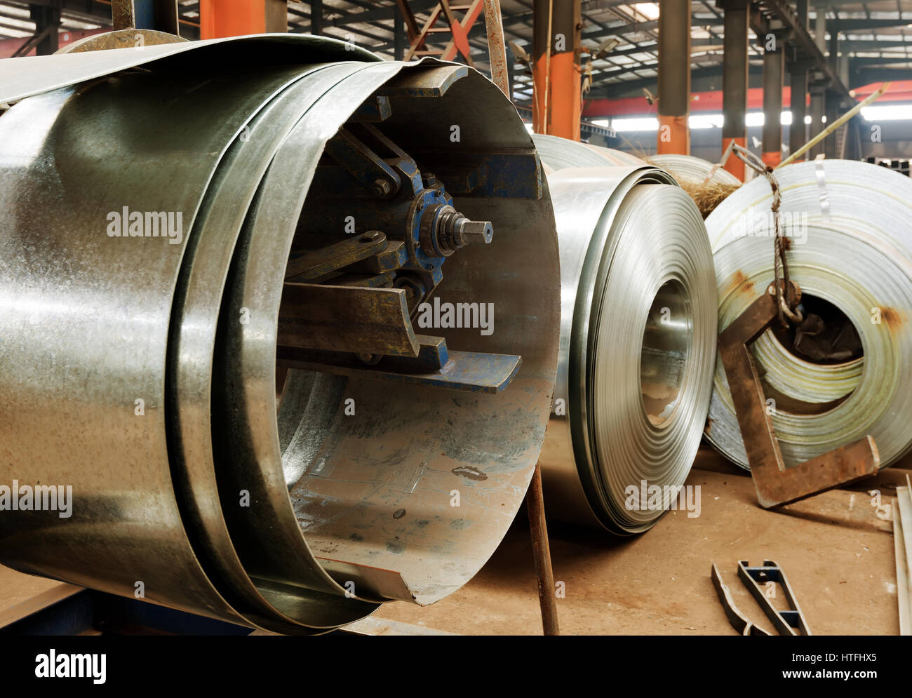 The production of zinccoated steel mill Stock Photo Alamy