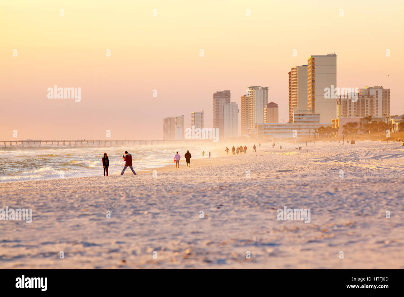 Panama City Beach, Florida at sunset. Stock Photo