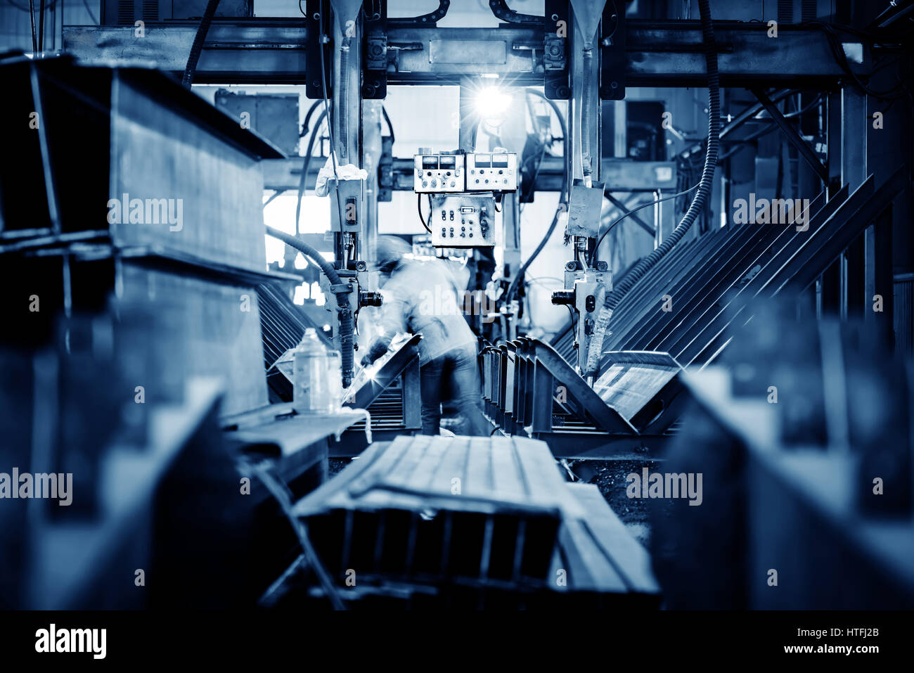 Workers in the steel processing plant Stock Photo Alamy