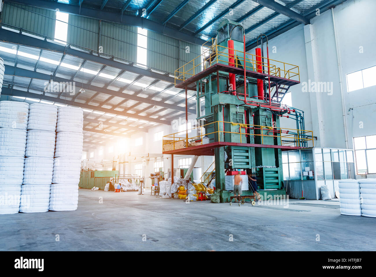 interior of a warehouse in a textile factory Stock Photo Alamy