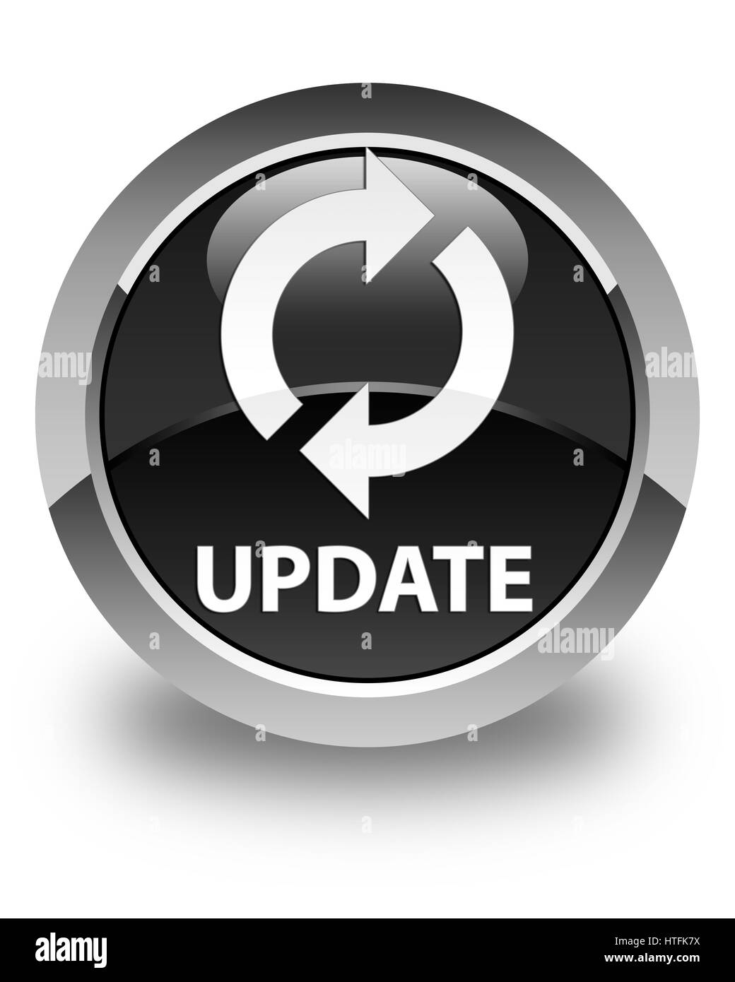 Update Grey Button Glossy black hi-res stock photography and images - Alamy