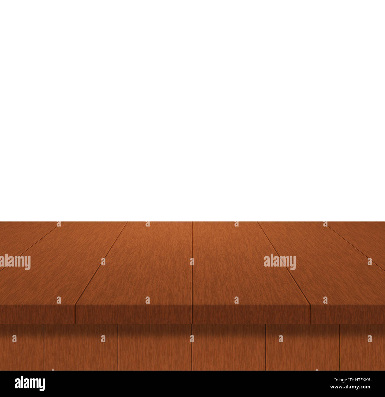 Empty wood table top isolated on white background for product display montages Stock Photo