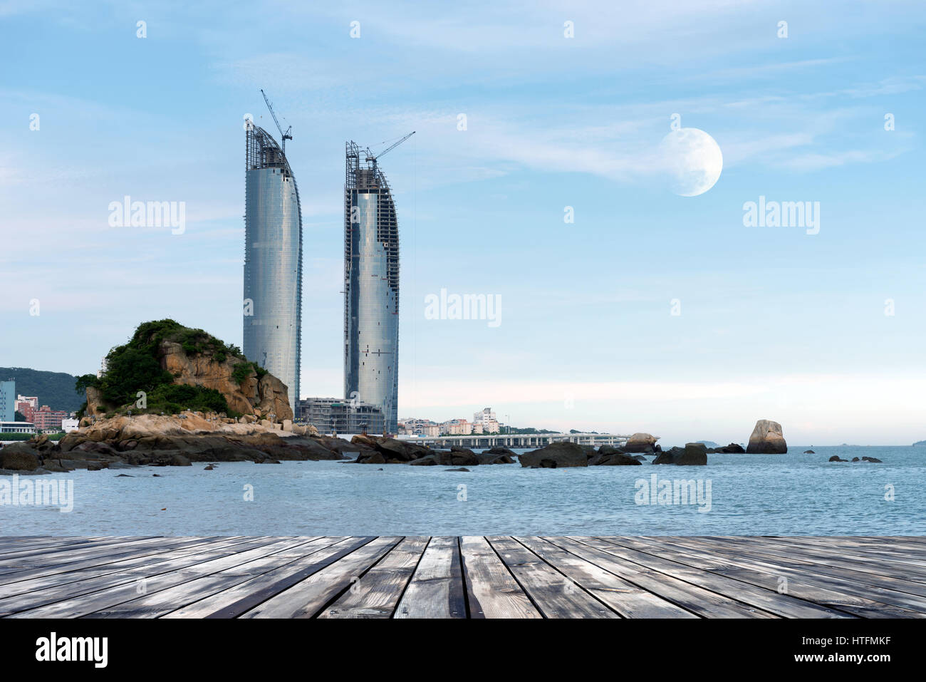 Gulangyu Island, Xiamen, Fujian, China Beach Night Stock Photo