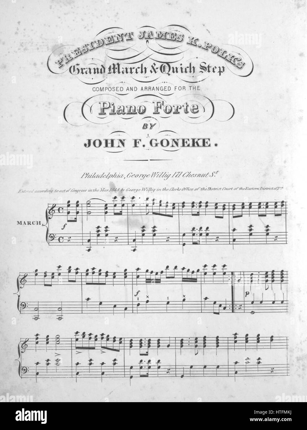 Sheet music cover image of the song 'President James K Polk's Grand