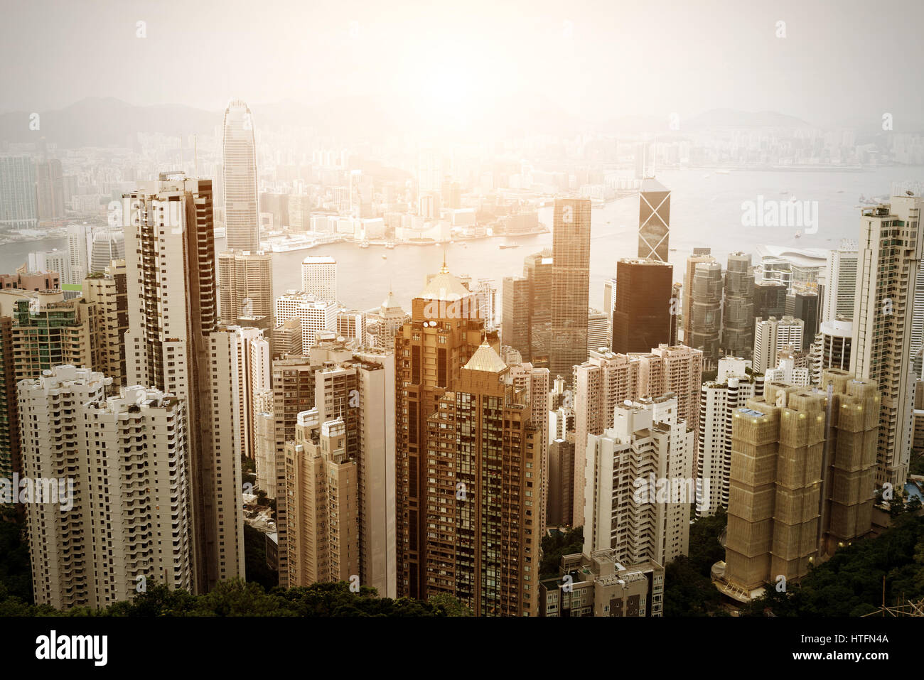 Aerial view of skyscrapers in Hong Kong Stock Photo - Alamy