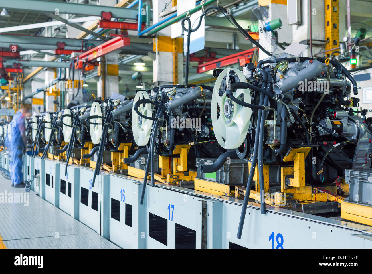 Automobile assembly plant of engine blocks Stock Photo Alamy