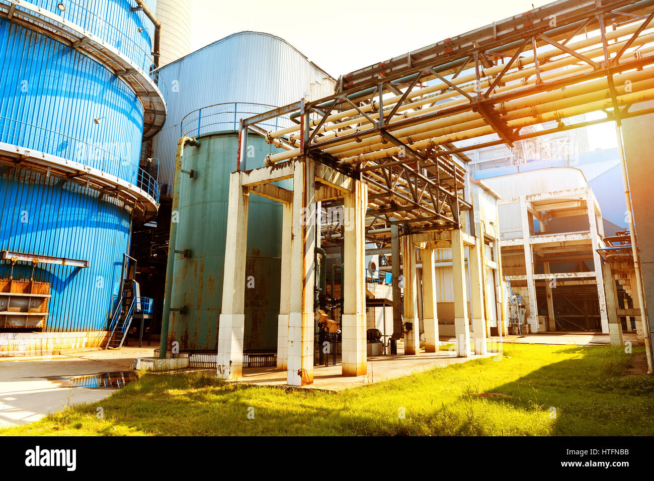 Thermal power plant flue gas purification device Stock Photo Alamy