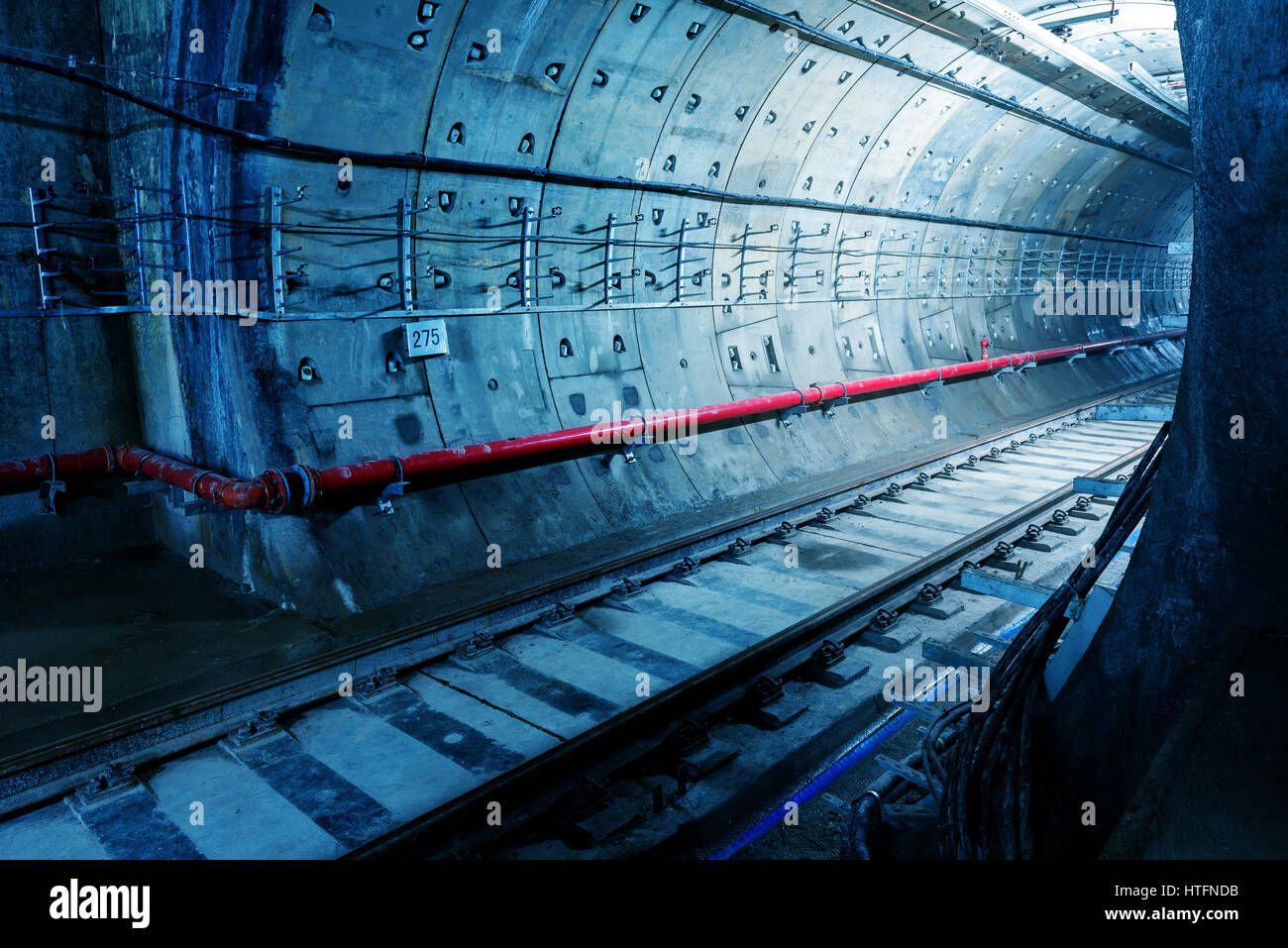 Deep metro tunnel under construction Stock Photo Alamy
