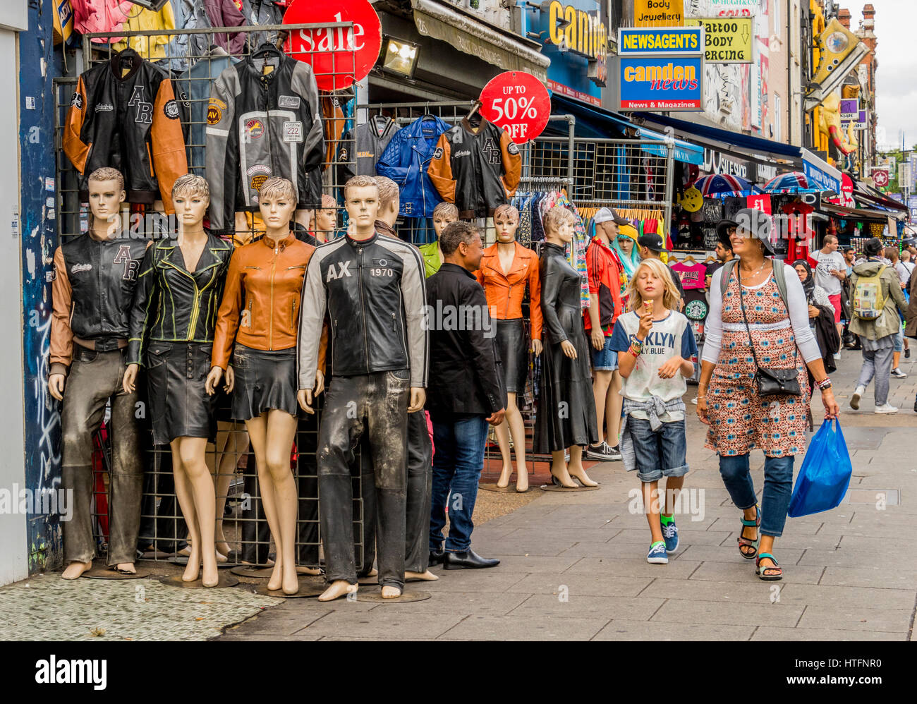 Camden town main street and shopping area London England Stock Photo